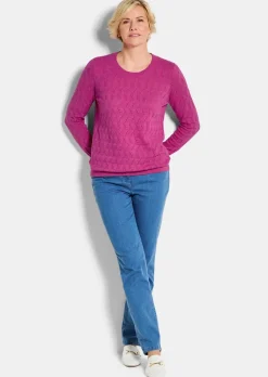 Pull en tricot avec motif torsadé en zigzag