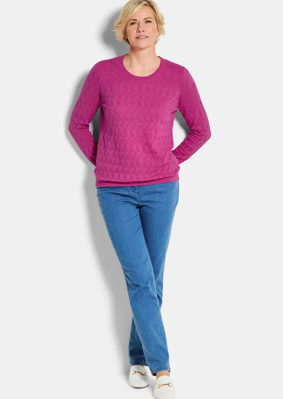 Pull en tricot avec motif torsadé en zigzag