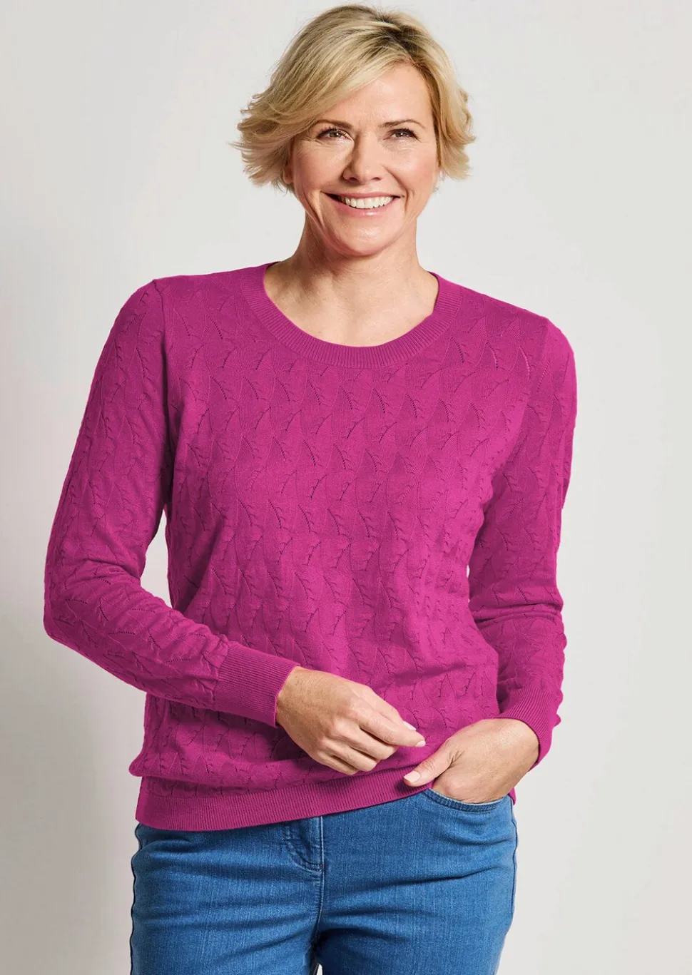 Pull en tricot avec motif torsadé en zigzag