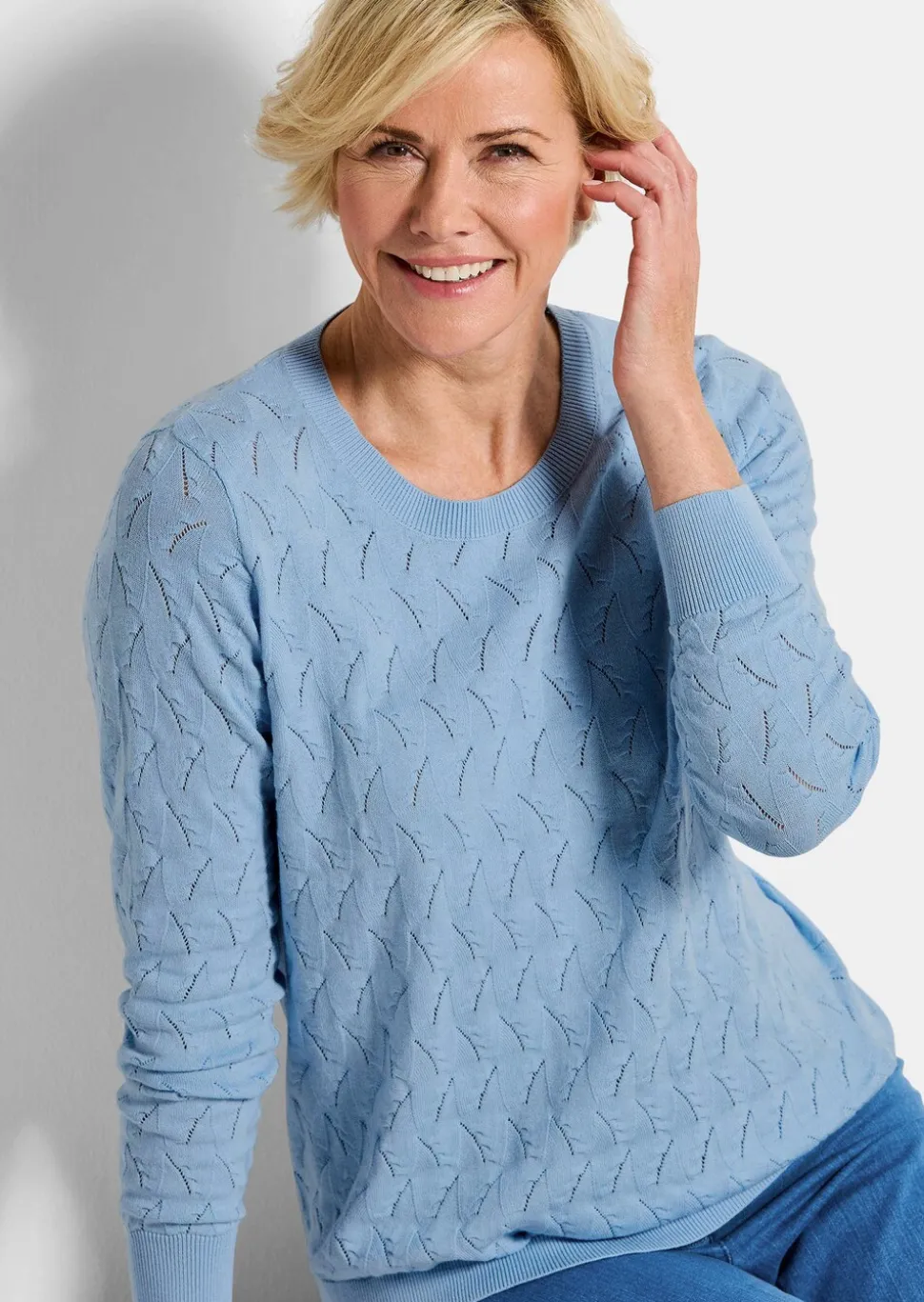 Pull en tricot avec motif torsadé en zigzag