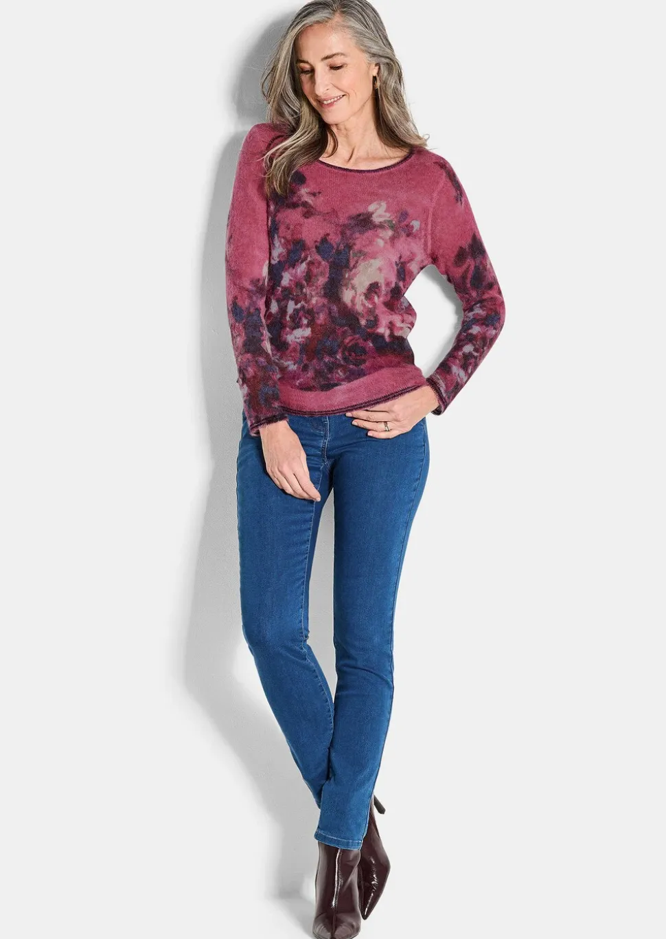Pull en tricot fin avec laine d’alpaga
