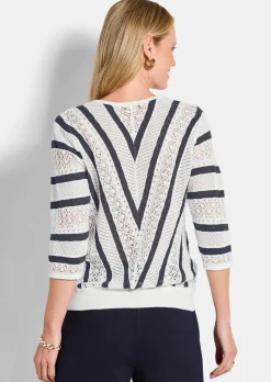 Pull en tricot fin avec motif marin