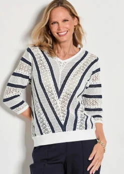 Pull en tricot fin avec motif marin