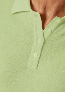 Pull en tricot à manches courtes et col chemisier
