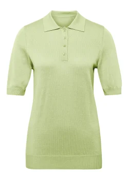 Pull en tricot à manches courtes et col chemisier