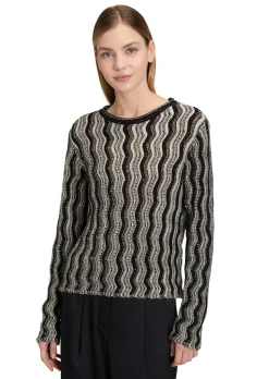 Pull en tricot à motif ondulé