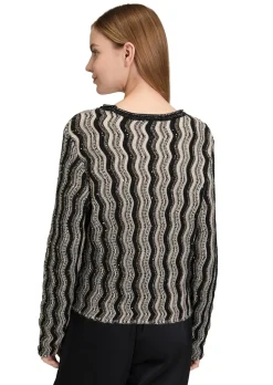 Pull en tricot à motif ondulé