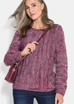 Pull en tricot à motif ondulé