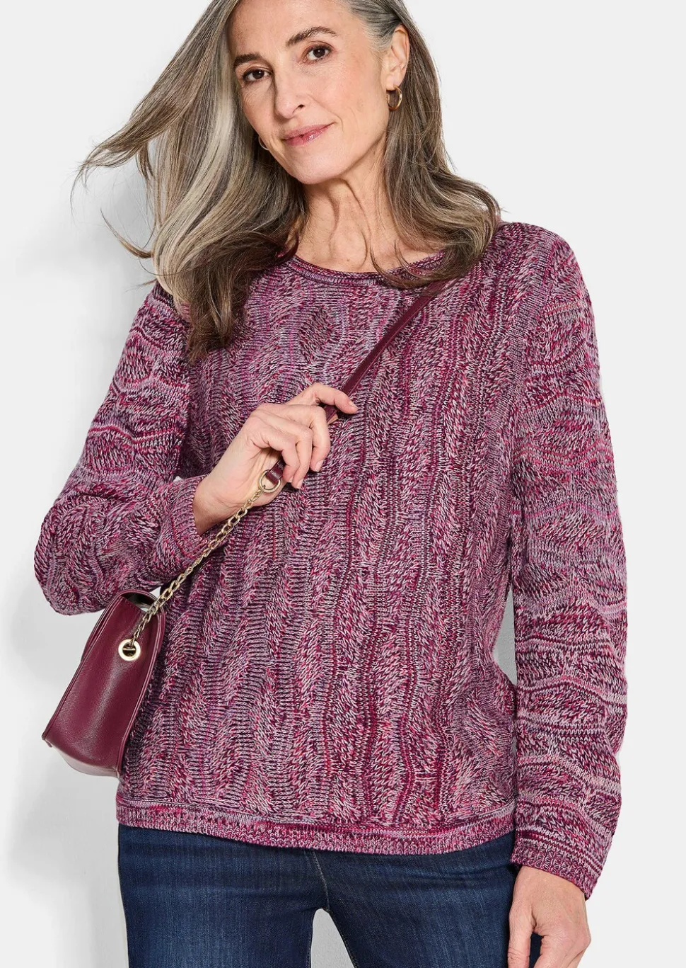 Pull en tricot à motif ondulé