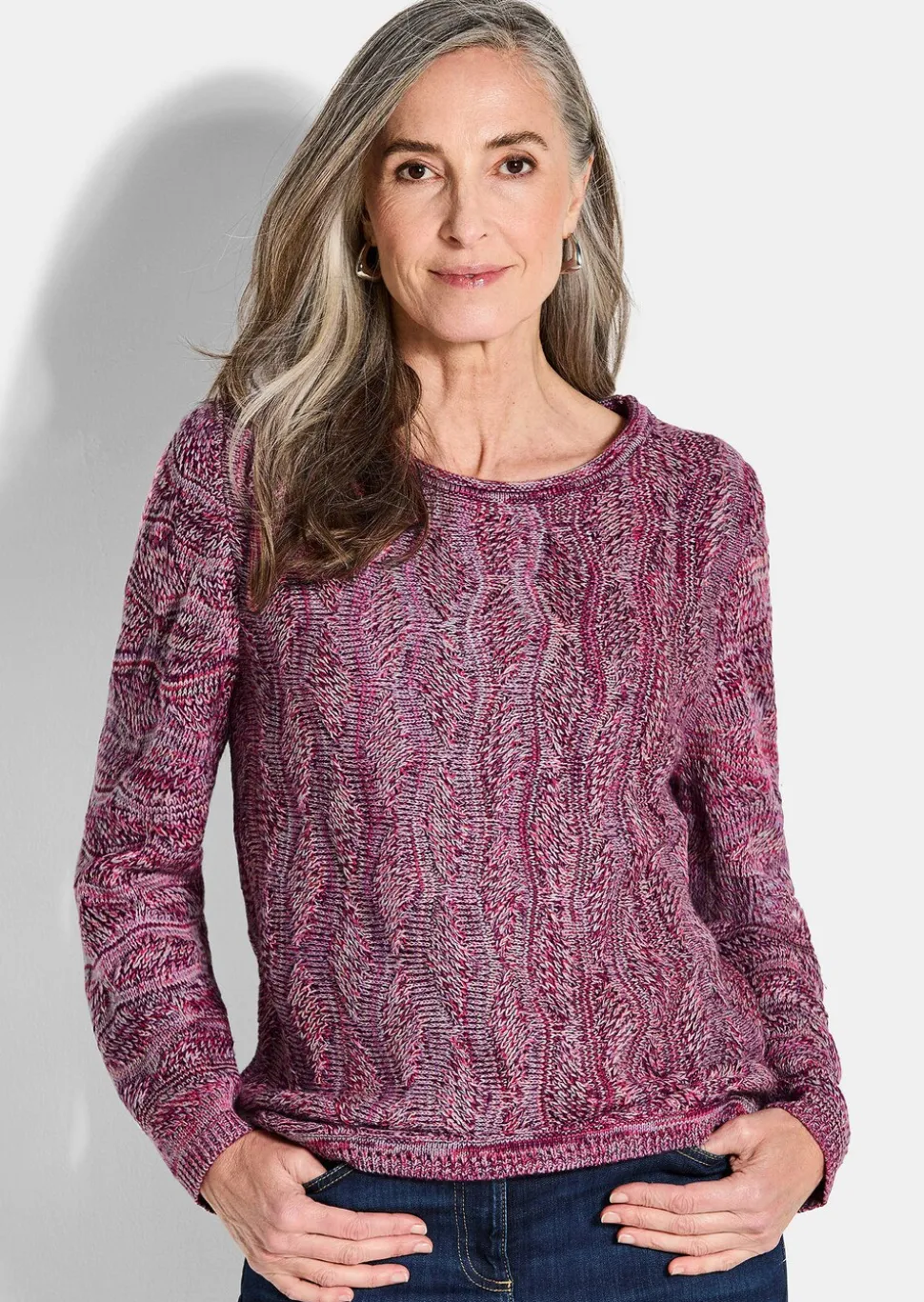 Pull en tricot à motif ondulé