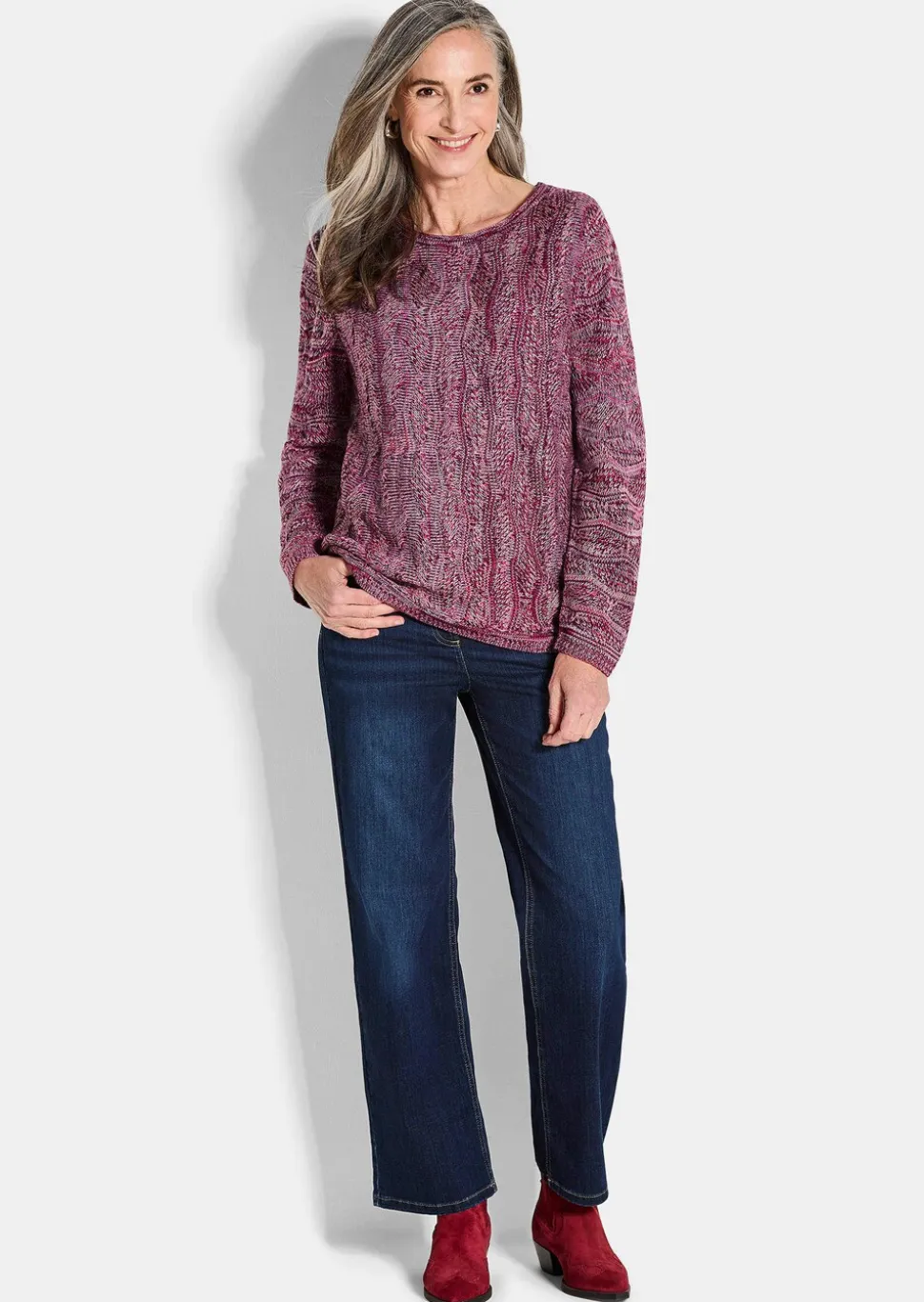 Pull en tricot à motif ondulé