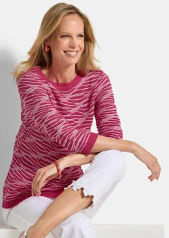 Pull en tricot à motif ondulé