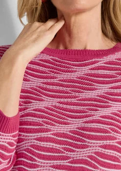 Pull en tricot à motif ondulé