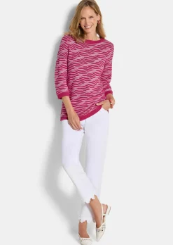 Pull en tricot à motif ondulé
