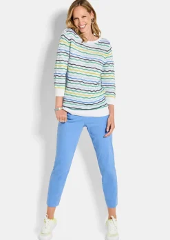 Pull en tricot à motif ondulé facile d'entretien