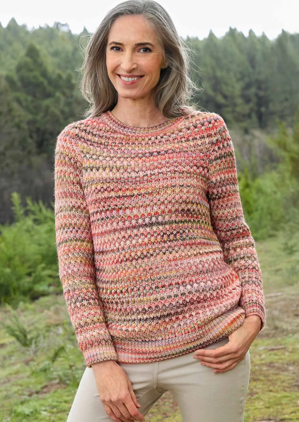 Pull en tricot multicolore