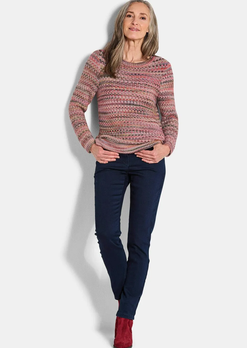 Pull en tricot multicolore