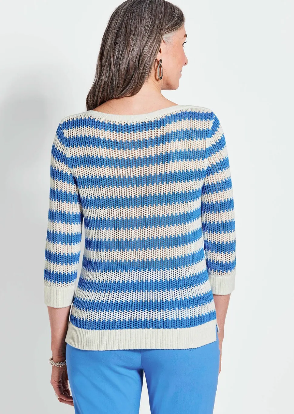 Pull en tricot rayé