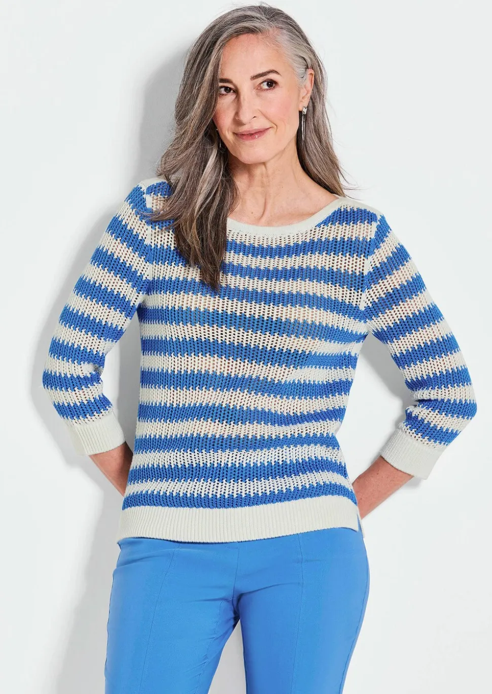 Pull en tricot rayé