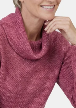 Pull en tricot structuré et fil métallisé