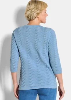 Pull en tricot structuré, à motif ondulé