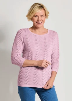 Pull en tricot structuré, à motif ondulé