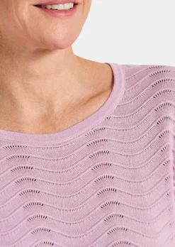 Pull en tricot structuré, à motif ondulé