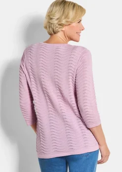 Pull en tricot structuré, à motif ondulé