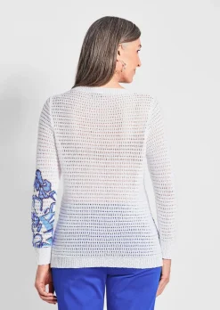 Pull imprimé avec motif ajouré