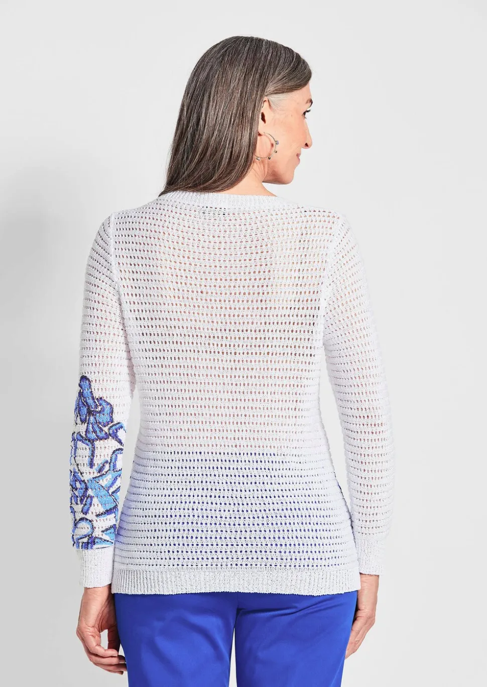 Pull imprimé avec motif ajouré