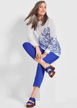 Pull imprimé avec motif ajouré