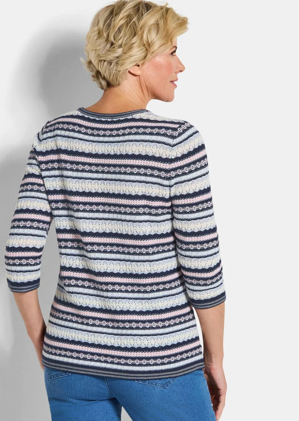 Pull jacquard à rayures