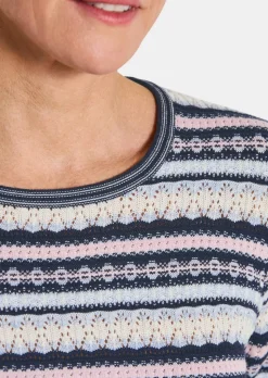 Pull jacquard à rayures
