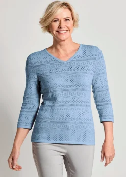 Pull léger en tricot à motif ajouré