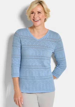 Pull léger en tricot à motif ajouré