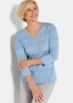 Pull léger en tricot à motif ajouré