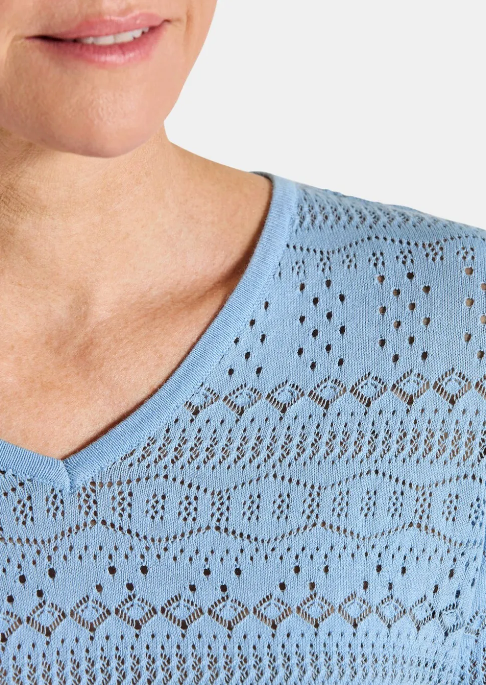 Pull léger en tricot à motif ajouré