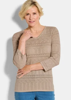 Pull léger en tricot à motif ajouré