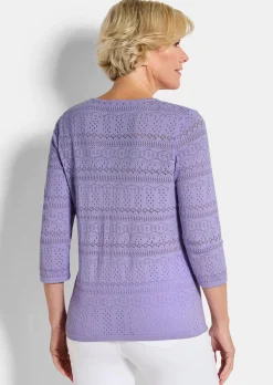 Pull léger en tricot à motif ajouré