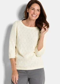 Pull à manches 3/4 en pur coton