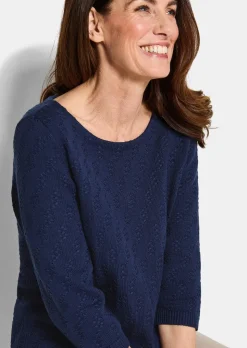 Pull à manches 3/4 en pur coton