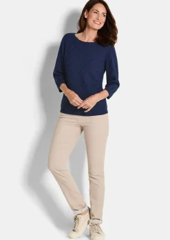 Pull à manches 3/4 en pur coton