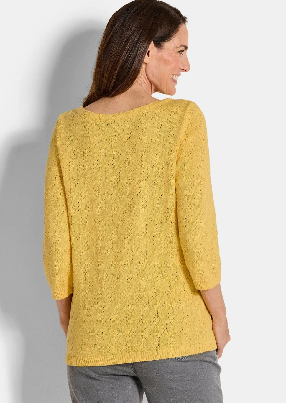 Pull à manches 3/4 en pur coton