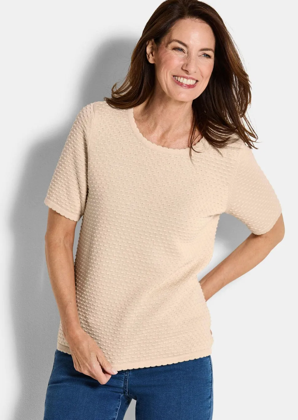 Pull à manches mi-longues avec motif à pois
