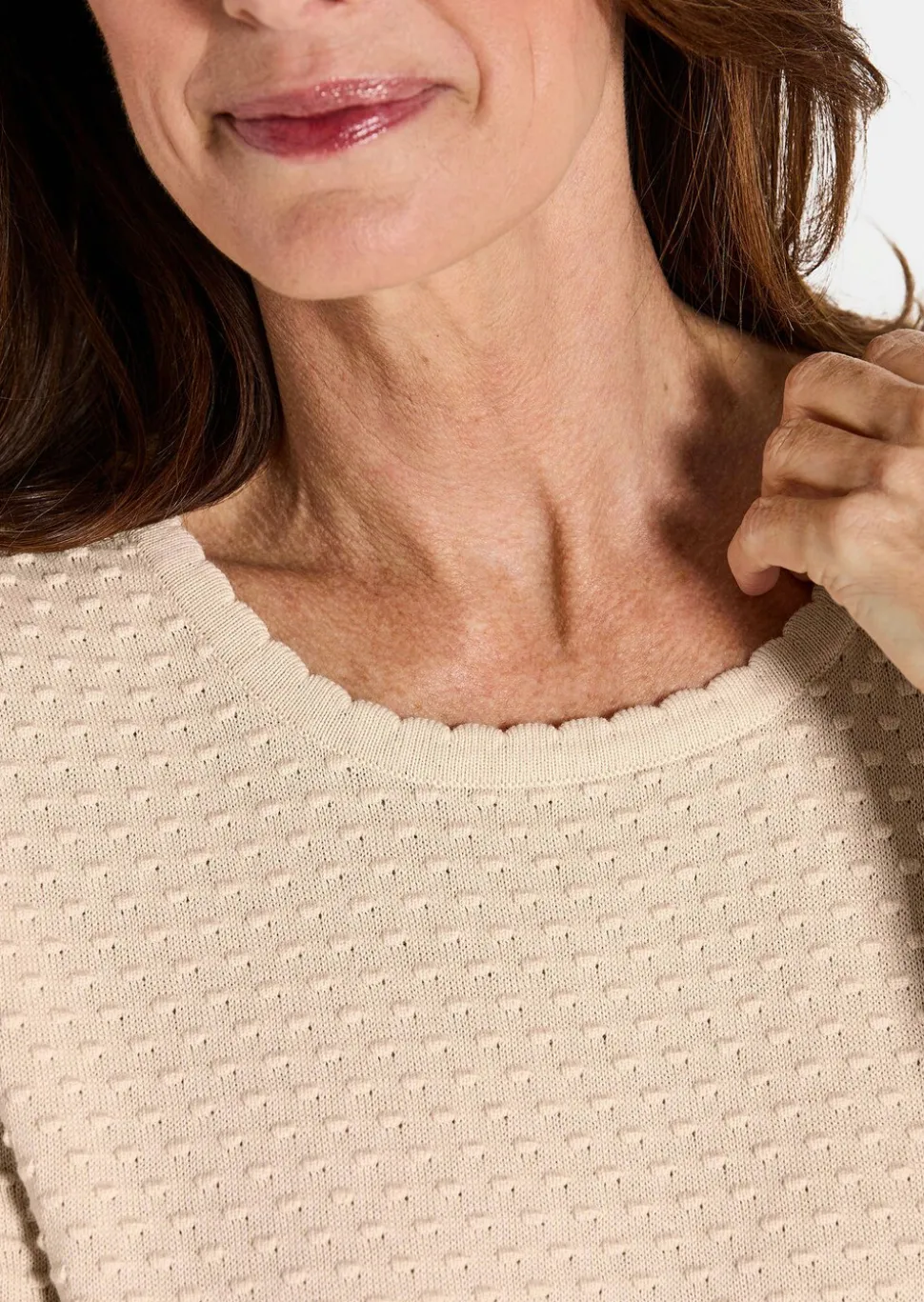 Pull à manches mi-longues avec motif à pois