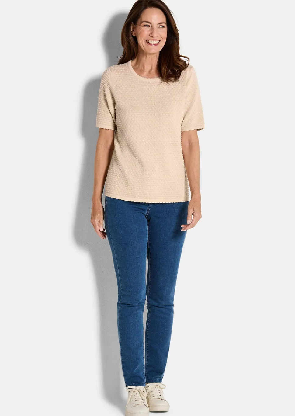 Pull à manches mi-longues avec motif à pois