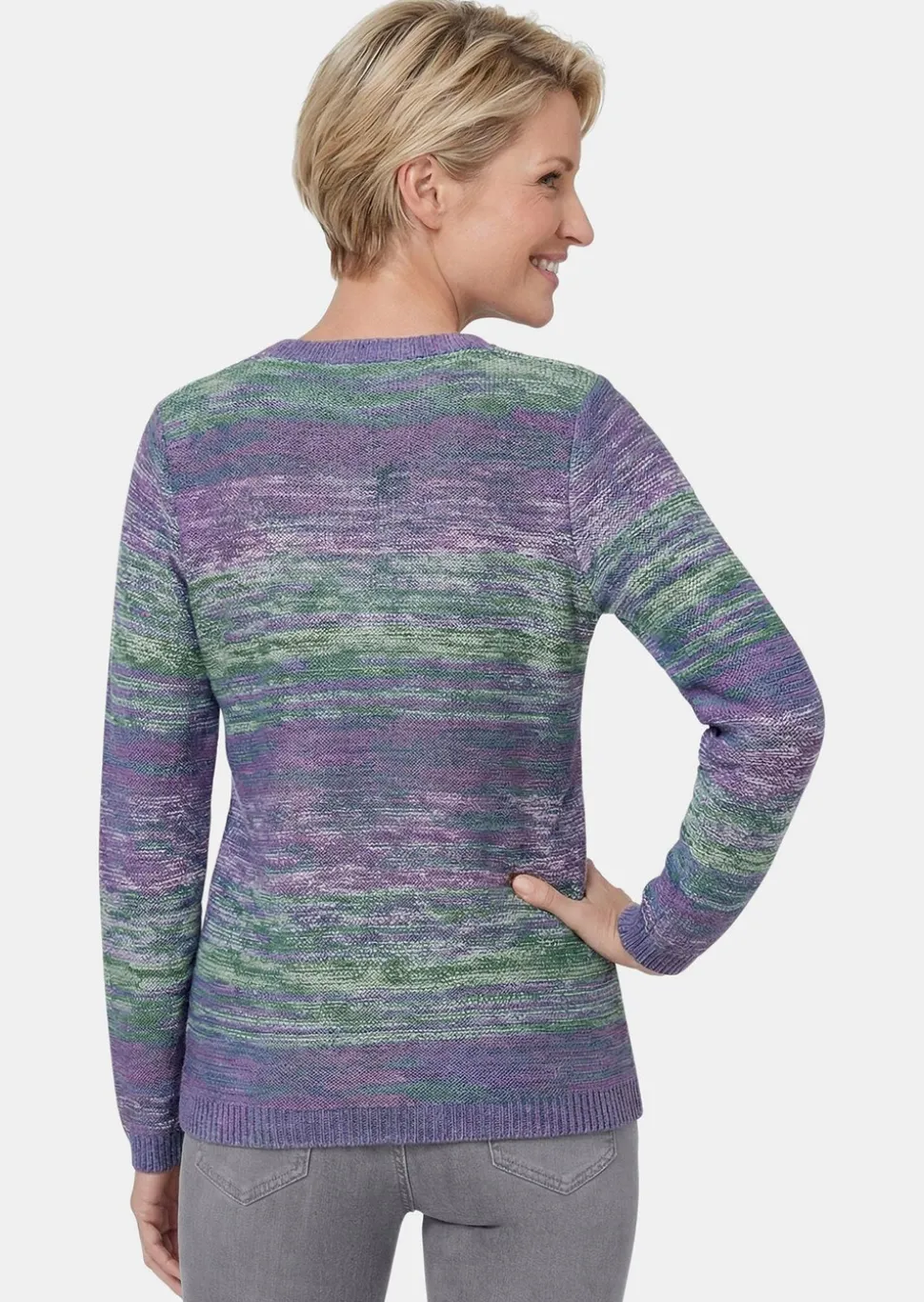 Pull multicolore avec dégradé plein de fraîcheur