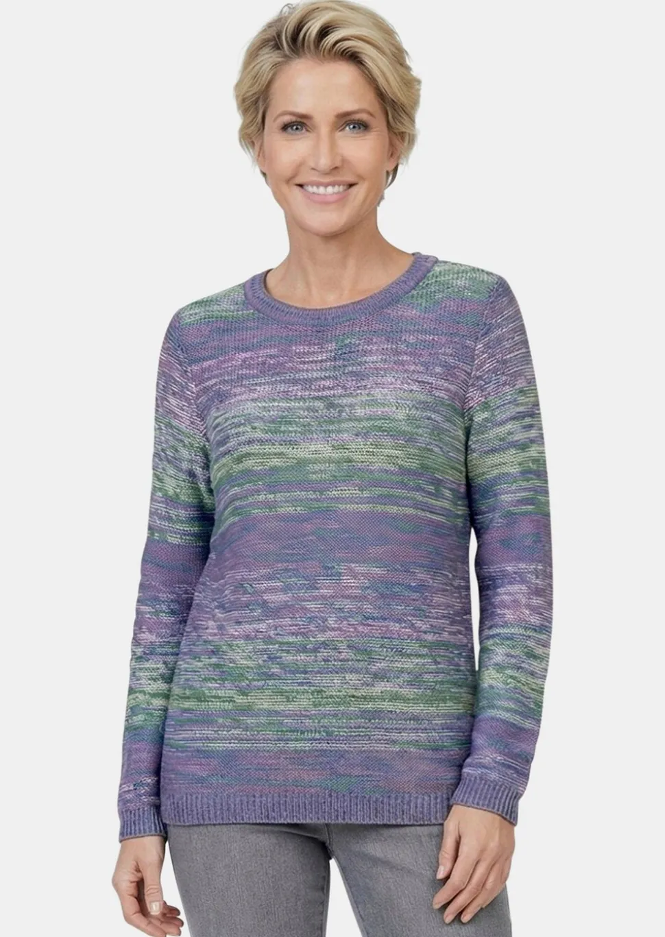 Pull multicolore avec dégradé plein de fraîcheur