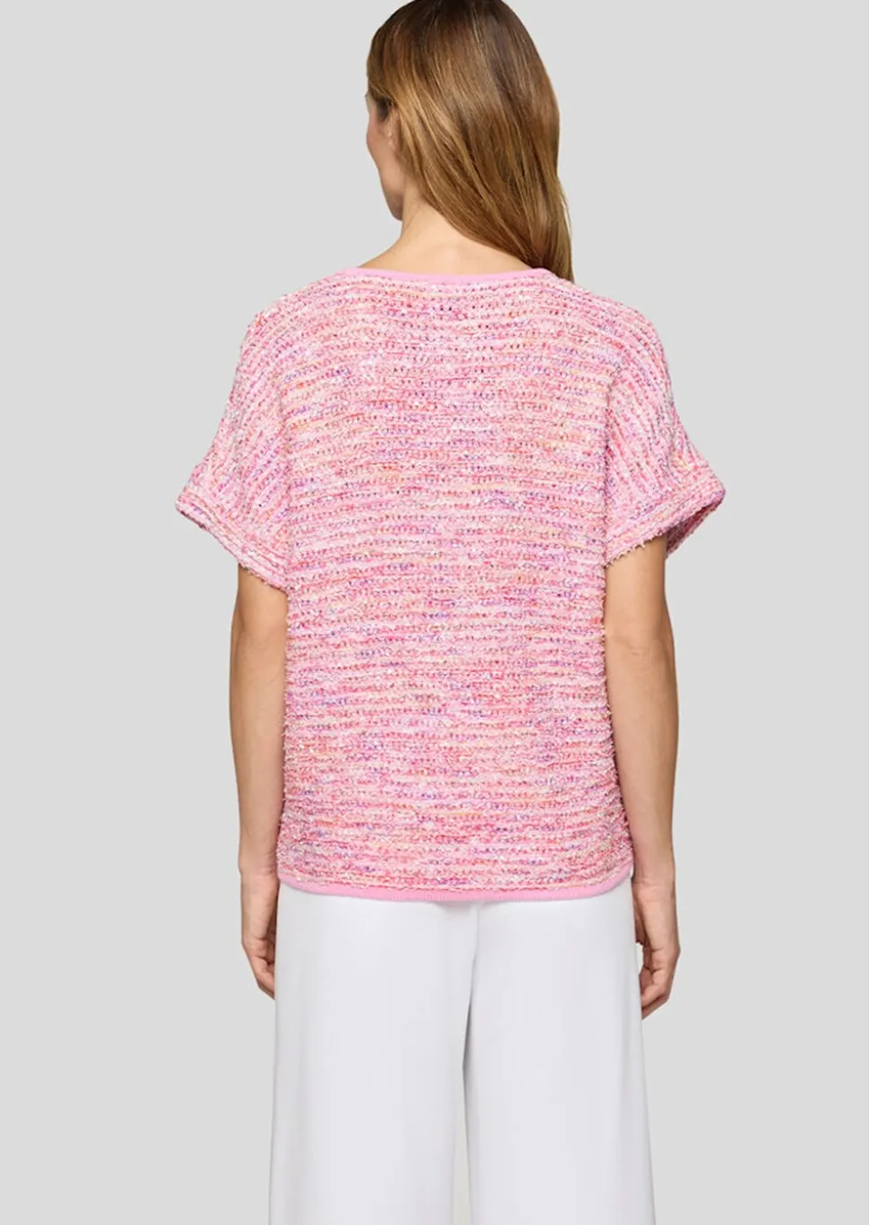 Pull multicolore en maille ruban