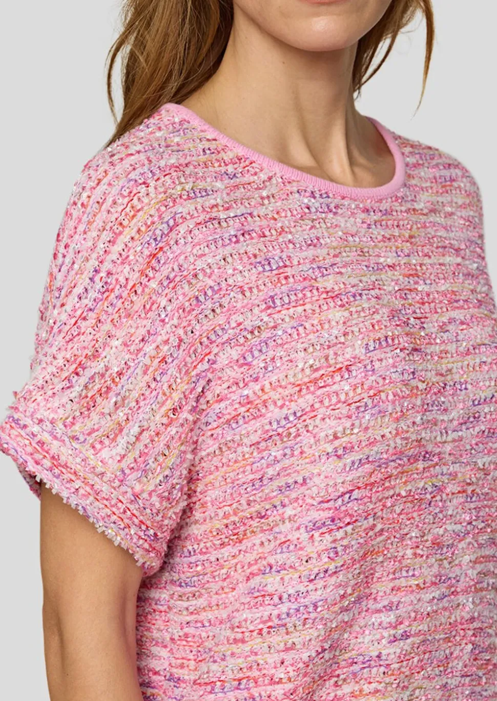 Pull multicolore en maille ruban